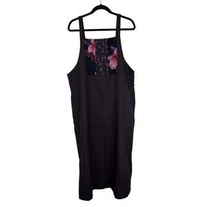 NEW KOOS Of Course Mixed Print Dress Size L Overalls Smock Floral Art to Wear